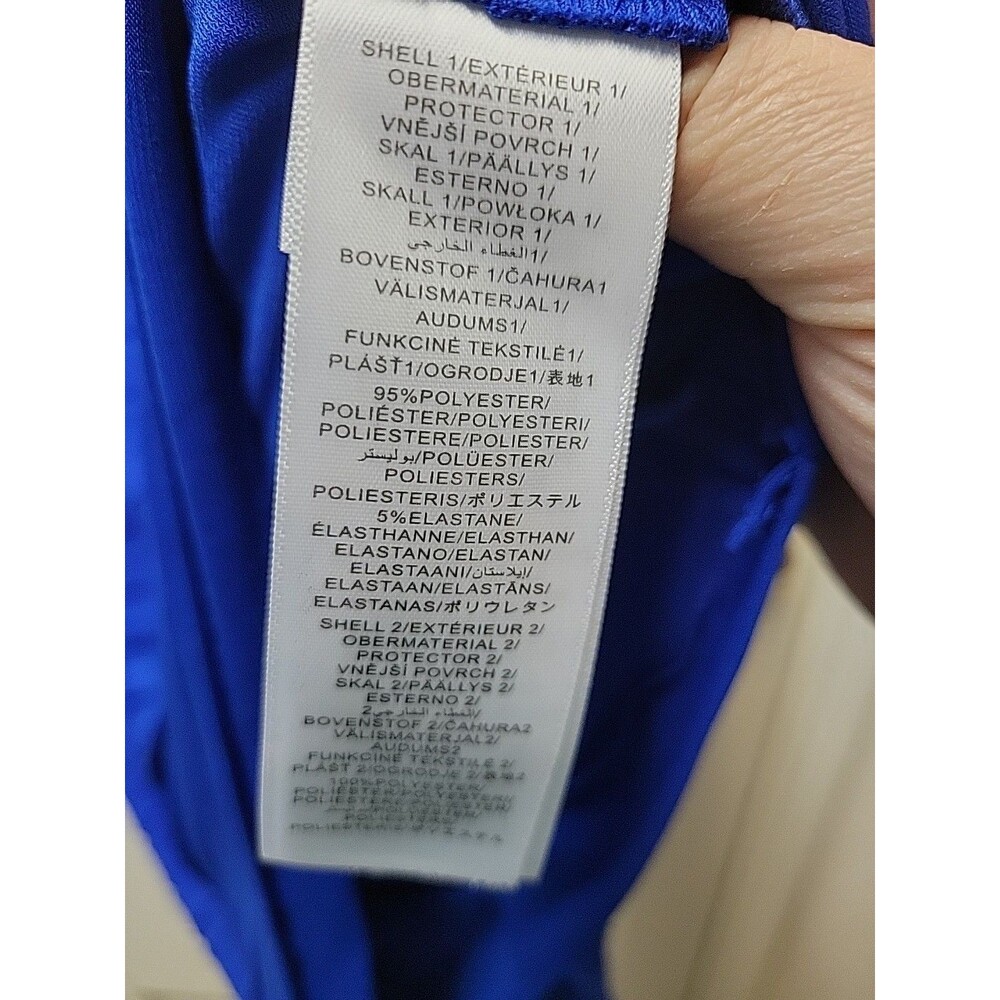 Adrianna Papell Women's Chiffon Cape Pleated Sheath Dress Size 4 Royal Blue NEW - Picture 6 of 7